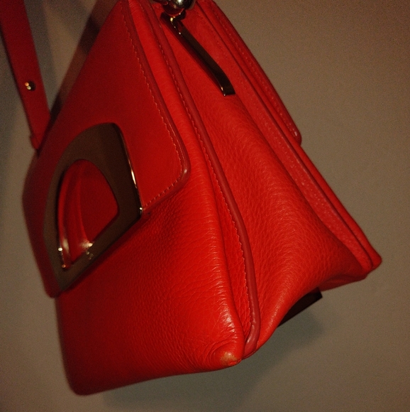 Christian Louboutin Coral Red Passage Leather Crossbody Bag π - Picture 16 of 17